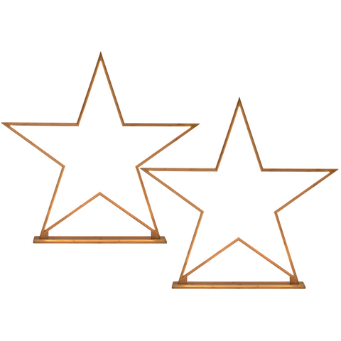 2x Large Bamboo Star w/ LED Strip Table Lamp Light Modern Minimalist Decor - Natural