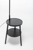 Naples Tripod Floor Lamp Shelf Storage Drawer Bed Side Table Light w/ USB Charger
