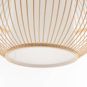 Natural Woven Bamboo Sphere Pendant Lamp Hanging Light Bell Shade Boho Tropical