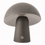 LED Cordless Mushroom USB Rechargeable Table Lamp Dimming Night Light - Steel Grey