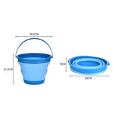 7 Litre Foldable Collapsible Silicone Bucket for Home/Hiking/Camping/Fishing - Blue