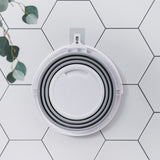 10x 10L Foldable Collapsible Bucket Silicone Hike/Camp/Fish Bulk - Grey/White