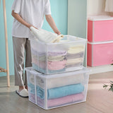 57 Litre Collapsible Modular Clear Foldable Storage Box with Lid Plastic Tub