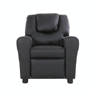 Set of 2 Oliver Kids Recliner Chair Sofa Children Lounge Couch PU Armchair Black
