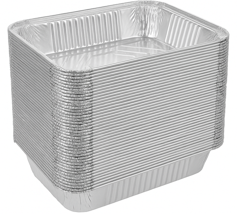 72x Aluminium Disposable Foil Food Container Trays Pans Baking Roast Bulk 45x34x6.5cm In Australia - Darrahopens