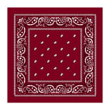 BANDANA Paisley 100% COTTON Head Wrap Durag Bandanna Summer Biker Scarf Mask - Burgundy