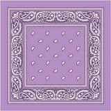 BANDANA Paisley 100% COTTON Head Wrap Durag Bandanna Summer Biker Scarf Mask - Lilac
