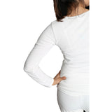 Ladies Merino Wool Blend Long Sleeve Thermal Spencer Top Underwear Thermals - Beige - 16-18
