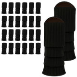 24x Womens Leg Warmers Disco Winter Knit Dance Party Crochet Legging Socks Costume - Black
