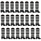 24x Womens Leg Warmers Disco Winter Knit Dance Party Crochet Legging Socks Costume - Black/White Stripe