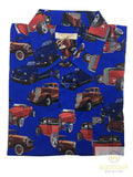 Mens Oahu Hawaiian Party Shirt Button Hippie Tops Short Sleeve Beach Holiday - Vintage Car (1425) - S