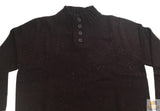 Mens Knit Jumper Pullover Sweater Knitted Casual Stretch Warm Winter  - Half Zip Burgundy 97 (KW14) - L