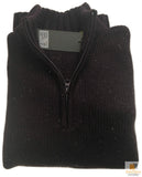 Mens Knit Jumper Pullover Sweater Knitted Casual Stretch Warm Winter  - Half Zip Burgundy 97 (KW14) - M