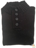 Mens Knit Jumper Pullover Sweater Knitted Casual Stretch Warm Winter  - 4 Button Mulberry 94 (KW16) - M