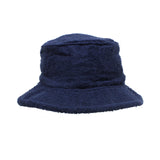 Terry Towelling BUCKET HAT Daggy Fishing Camping Lad Cap Retro  100% COTTON - Navy - X-Large