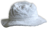 Terry Towelling BUCKET HAT Daggy Fishing Camping Lad Cap Retro  100% COTTON - White - X-Large