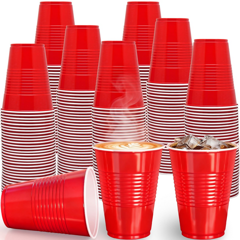 540x 16oz (480ml) Premium Plastic Red Cups Extra Strong PET BPA Free In Australia - Darrahopens