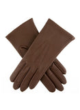 Dents Womens Emma Three-Point Leather Gloves - Chestnut