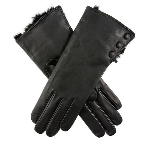 DENTS Sophie Womens Leather Gloves w Rabbit Fur Cuffs Wool Lined Ladies In Australia - Darrahopens