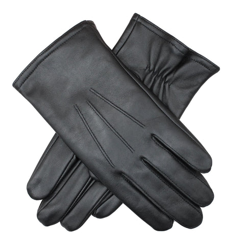 Dents Mens Genuine Full Grain Leather Gloves 3 Point Stitch Fleece Lined Warm Winter in Black In Australia - Darrahopens