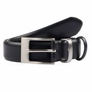 Double Keeper Leather Dress Belt in Black In Australia - Darrahopens