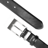 Double Keeper Leather Dress Belt in Black In Australia - Darrahopens