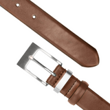 Double Keeper Leather Dress Belt in Chestnut In Australia - Darrahopens