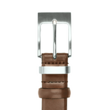 Double Keeper Leather Dress Belt in Chestnut