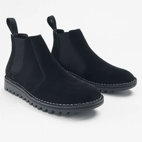 Ripple Sole Mens Ducatti Chelsea Suede Desert Boots Shoes Slip On - Black In Australia - Darrahopens