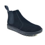 Ripple Sole Mens Ducatti Chelsea Suede Desert Boots Shoes Slip On - Black
