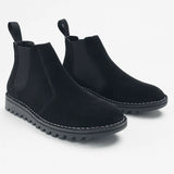 Ripple Sole Mens Ducatti Chelsea Suede Desert Boots Shoes Slip On - Black In Australia - Darrahopens