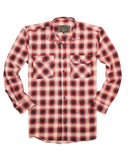 Mens 100% Cotton Flannelette Shirt Long Sleeve Check Authentic Flannel - Red/Navy - 6XL