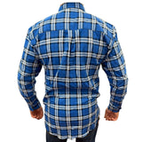Mens Flannelette Long Sleeve Pullover Shirt 100% Cotton Flannel - Half Placket - Navy - 4XL