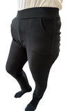 Ladies Fur Lined Thermal Leggings Womens Warm Winter Pants Stretch Skinny Leg - M/L