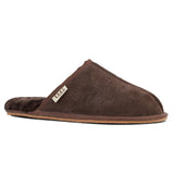 GROSBY Buck UGG Mens Sheepskin Slippers Scuff Slip On Leather Moccasins in Chocolate In Australia - Darrahopens