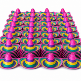 100x Rainbow Mexican SOMBRERO Fancy Dress Straw Party Costume Hat Cap In Australia - Darrahopens