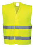 10x Hi Vis Safety Vest Reflective Tape Workwear Night & Day Bulk - Yellow - One Size