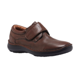 HUSH PUPPIES BLOKE Leather Shoes Slip On Extra Wide Work All Day Comfort - Brown