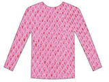 LONG SLEEVE FISHNET TOP Blouse T Shirt Tee Costume Party See Through - Light Pink