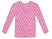 LONG SLEEVE FISHNET TOP Blouse T Shirt Tee Costume Party See Through - Light Pink