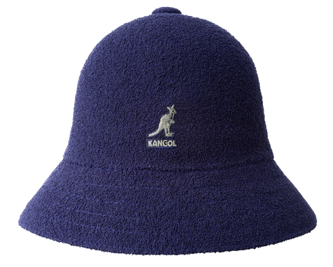 KANGOL Bermuda Casual Bucket Hat Terry Towelling Cap - Navy