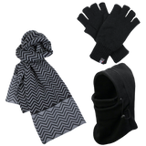 Dents 3pc Set Mens Black Thermal Windproof Beanie Hat Scarf Thinsulate Gloves
