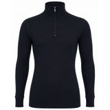 Merino Skins 100% Merino Wool Thermal Top Half Zip Long Sleeve Unisex - Black