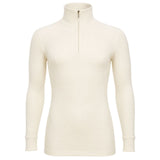 Merino Skins 100% Merino Wool Thermal Top Half Zip Long Sleeve Unisex - Natural