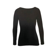 MERINO SKINS Ladies Scoop Neck Long Sleeve Top Thermals - Black In Australia - Darrahopens