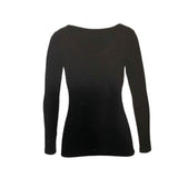 MERINO SKINS Ladies Scoop Neck Long Sleeve Top Thermals - Black In Australia - Darrahopens
