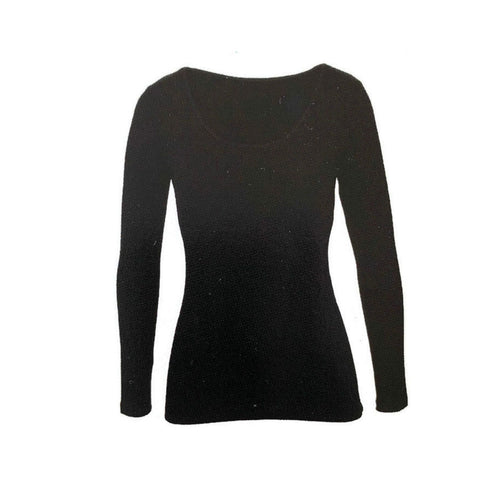 MERINO SKINS Ladies Scoop Neck Long Sleeve Top Thermals - Black In Australia - Darrahopens
