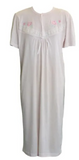 Womens Ladies Cotton Blend Nightie Night Gown Pajamas Pyjamas Sleepwear PJ - Pink - 16