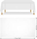 Table Cloth Cover Reusable & Washable Xmas Party 137cm x 274cm (54"x108") in White