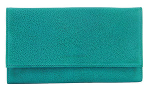 Pierre Cardin Womens Soft Italian Leather RFID Purse Wallet - Turquoise